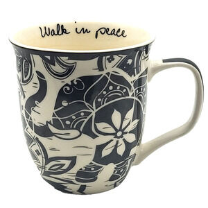 Karma Walk In Peace White & Black Large Mug 18oz Capacity